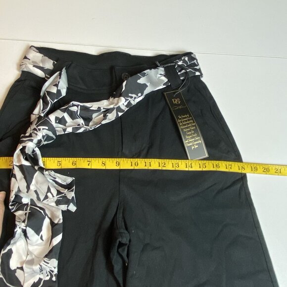 DG2 by Diane Gilman Cabana Knit Twill Wide-Leg Crop Pant Black Sz 8 NWT - Picture 7 of 8